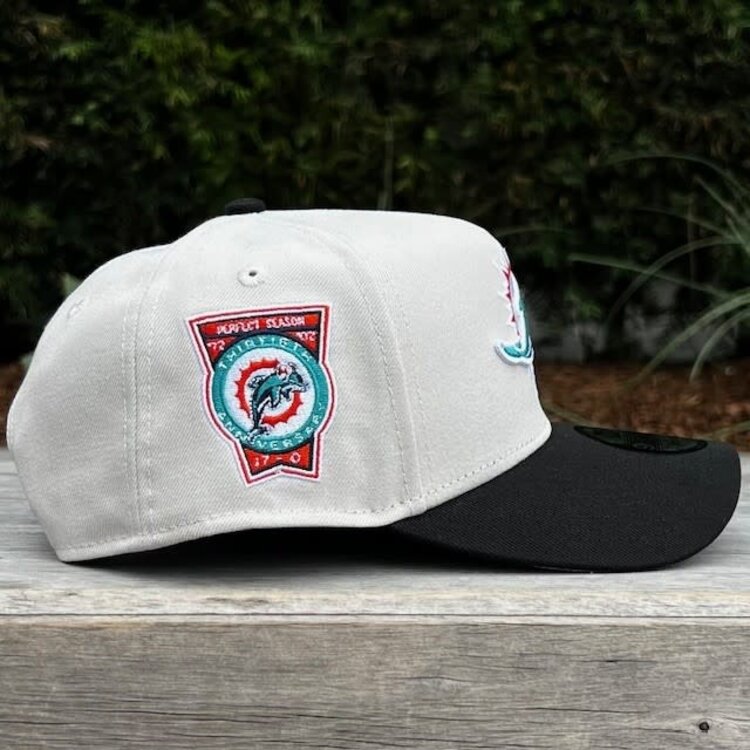 New Era Dolphins Stone/Black Team 30th Anniv Perfect Season 940 A-Frame