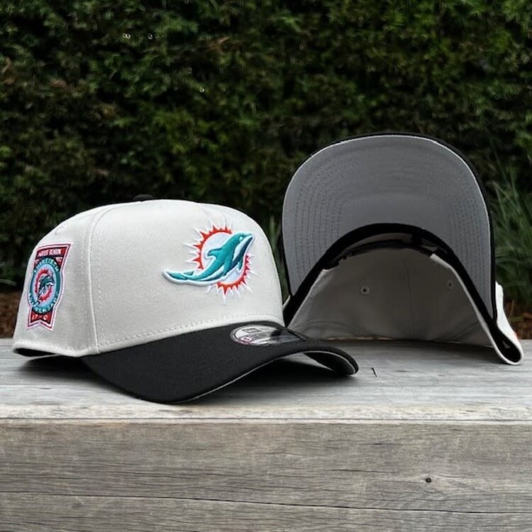 New Era Dolphins Stone/Black Team 30th Anniv Perfect Season 940 A-Frame