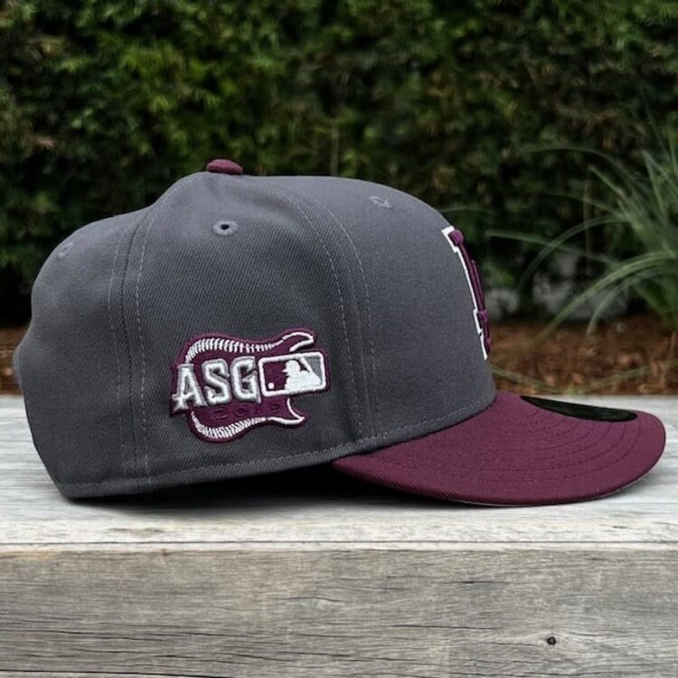 New Era LA Dodgers Graphite/Maroon Outline 2019 ASG Pre-Curved 950 Snapback