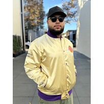 Mitchell and Ness LA Lakers M&N Lightweight Satin Jacket Light Gold