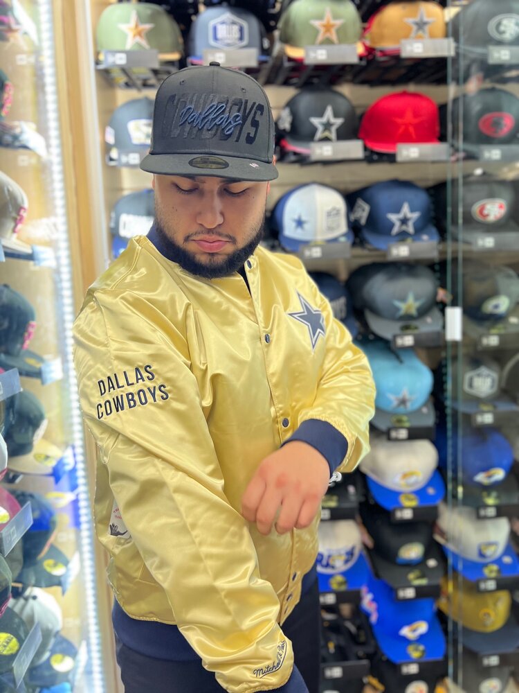 Mitchell and Ness Cowboys M&N Fashion Lightweight Satin Jacket Gold