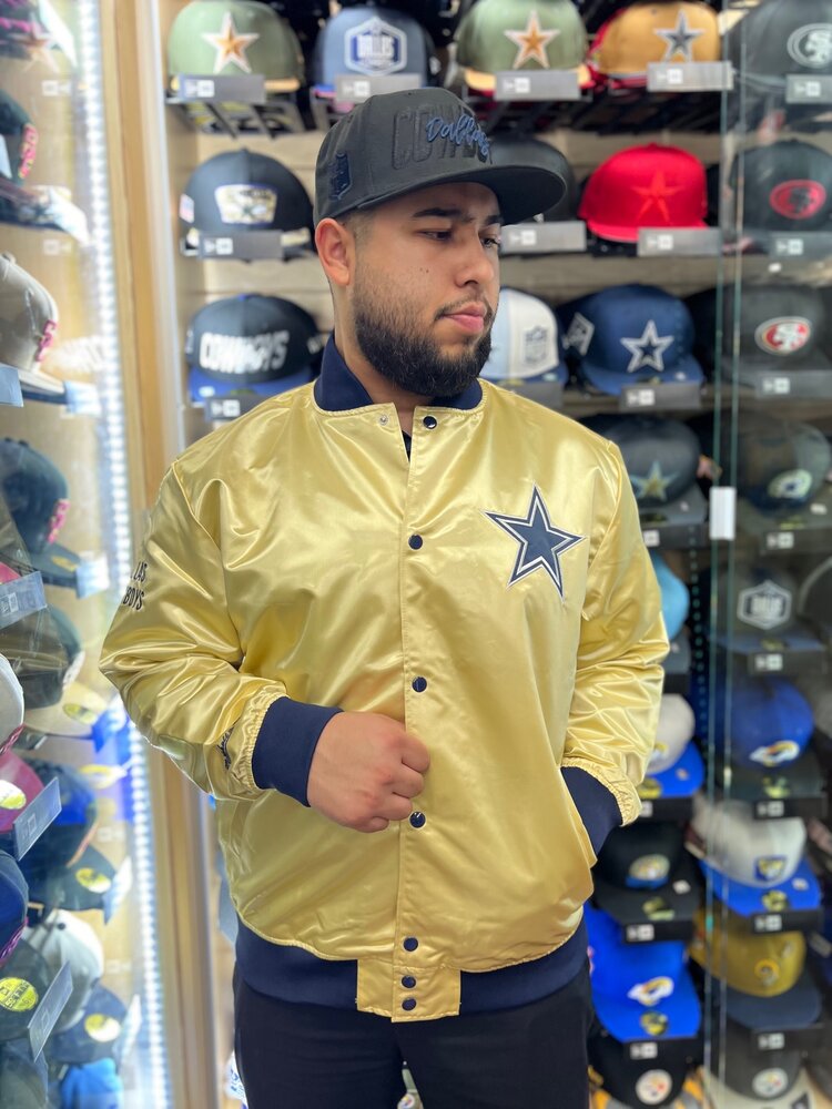 Mitchell and Ness Cowboys M&N Fashion Lightweight Satin Jacket Gold