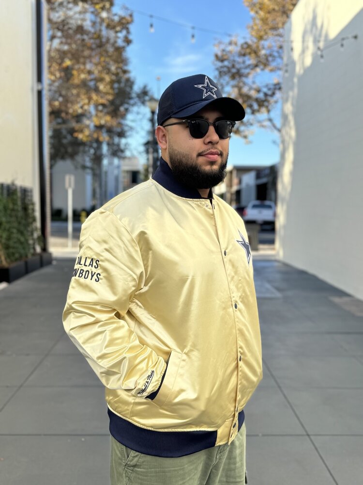 Mitchell and Ness Cowboys M&N Fashion Lightweight Satin Jacket Gold