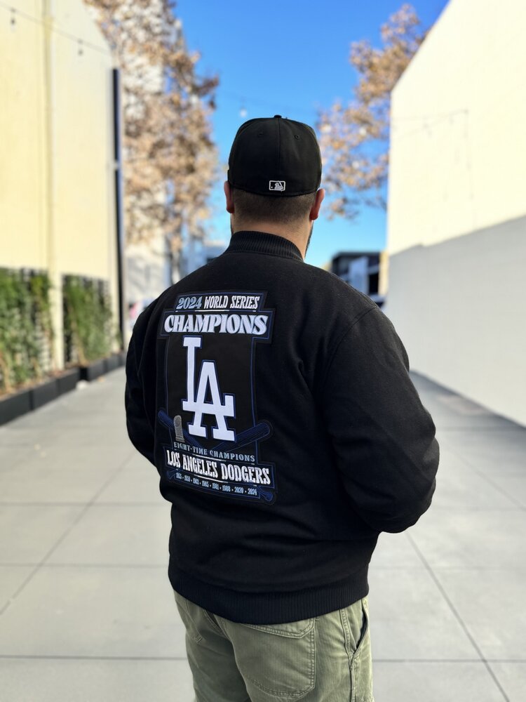 JH Design LA 2024 WS Champs Black Button Snap Wool/Nylon Reversible Jacket