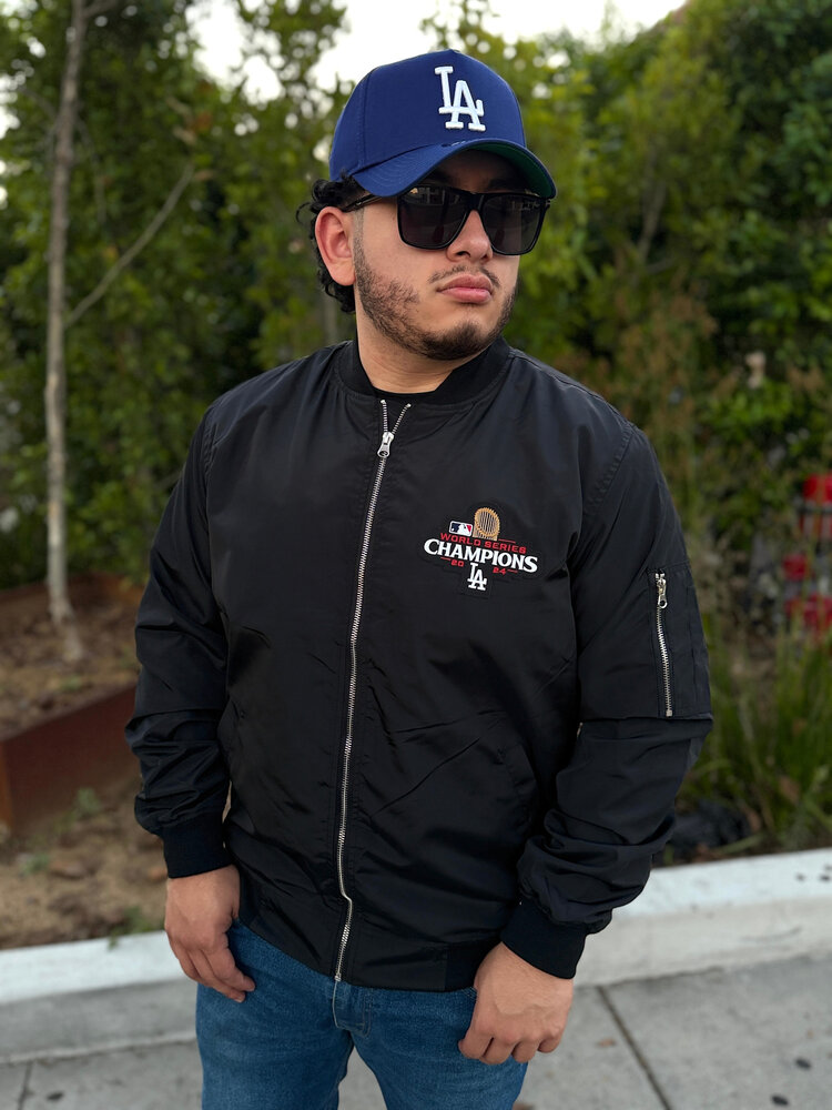 JH Design LA 2024 WS Champs Black F/Z Bomber Jacket