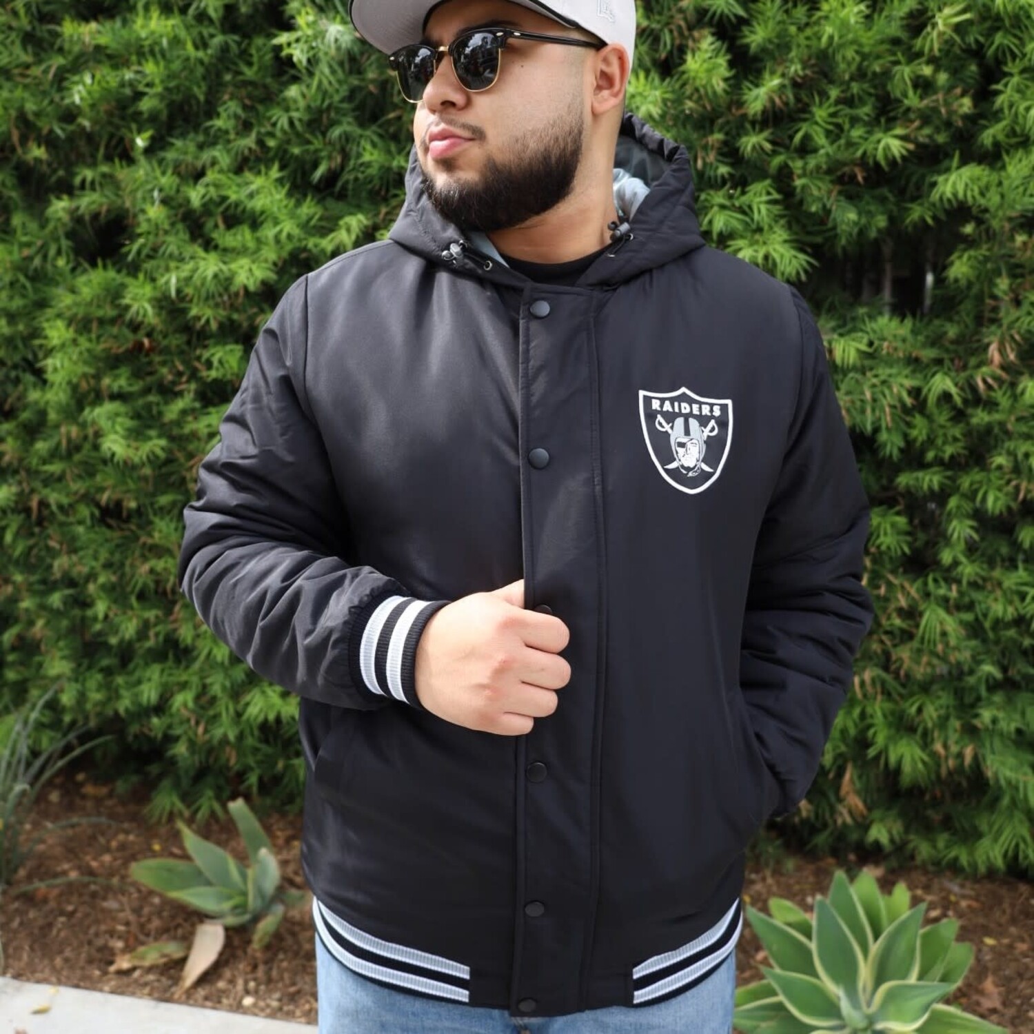 Raiders M GIII Touchback Black Jacket - The Locker Room of Downey