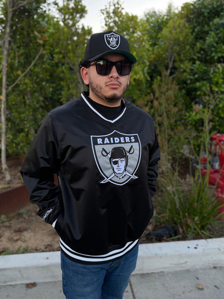 Mitchell and Ness Raiders Men's Mitchell & Ness Black Satin Pullover