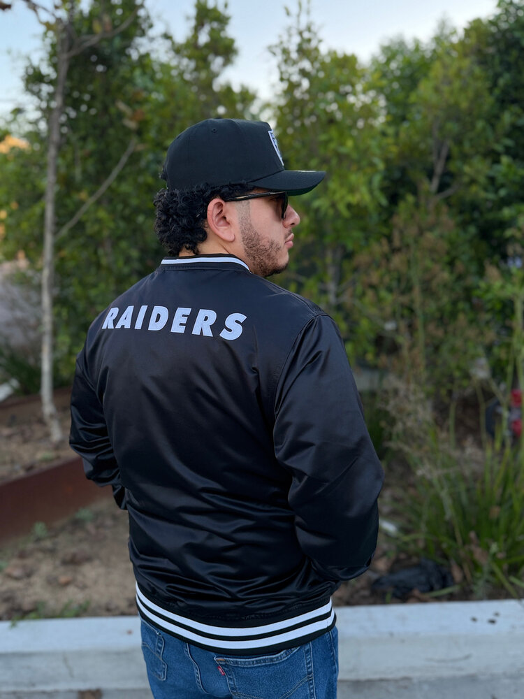 Mitchell and Ness Raiders Men's Mitchell & Ness Black Satin Pullover