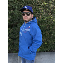 Mitchell and Ness LA Dodgers M&N Hooded Coaches Jacket Royal