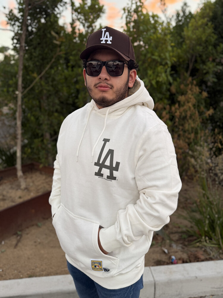 Mitchell and Ness LA Dodgers M&N Cream Hoodie
