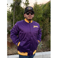 Mitchell and Ness LA Lakers M&N Heavyweight Satin Jacket Purple