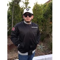 Mitchell and Ness Raiders M&N Heavyweight Satin Jacket Black