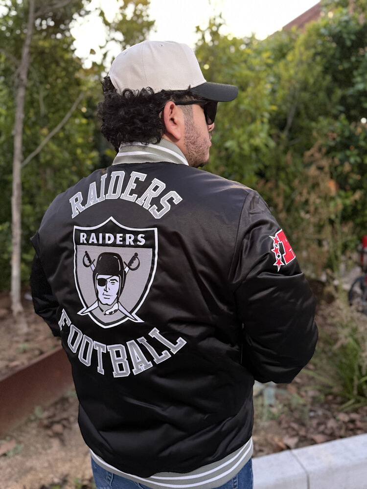 Mitchell and Ness Raiders M&N Heavyweight Satin Jacket Black