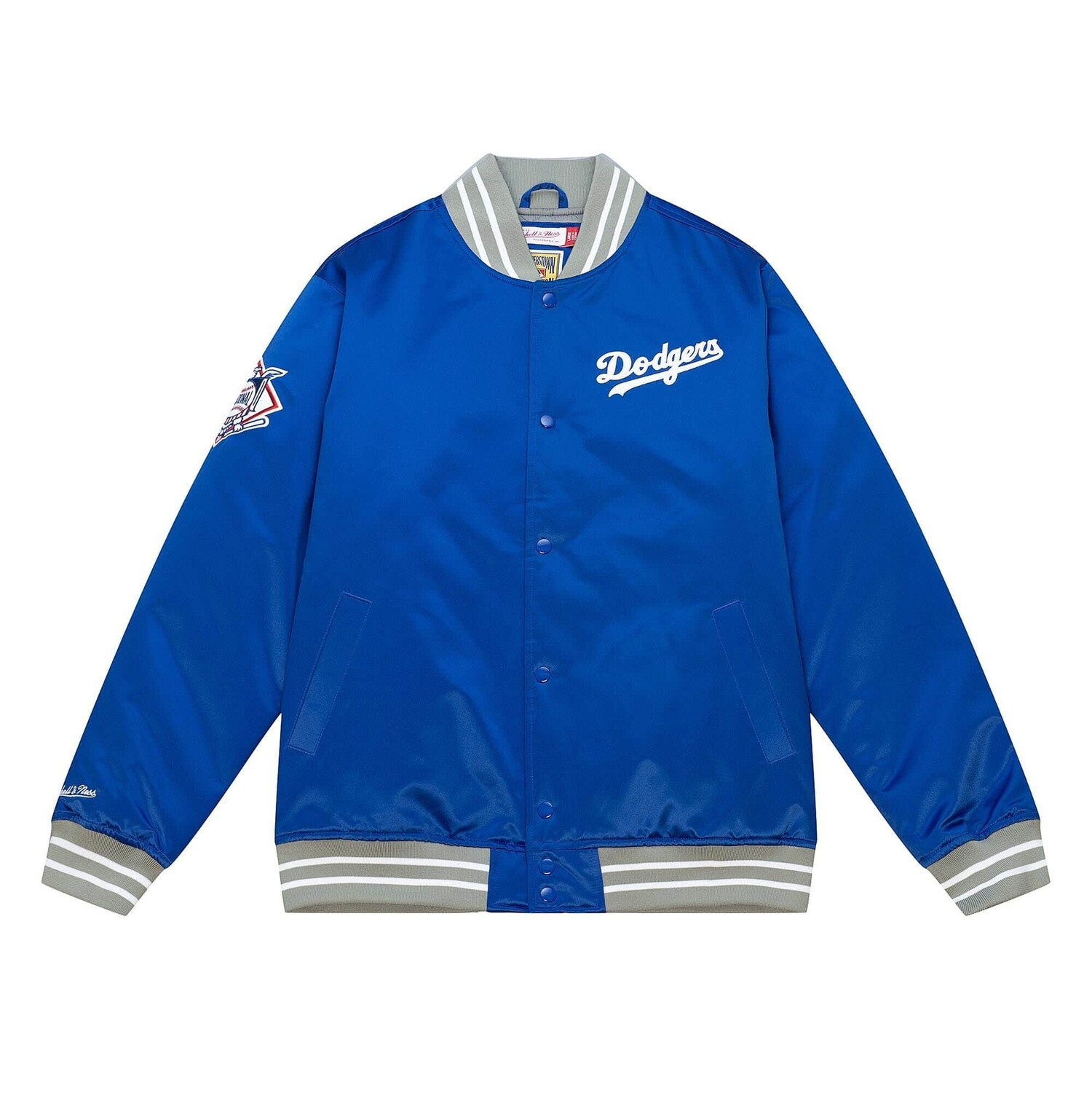 LA Dodgers M&N Heavyweight Satin Jacket Royal - The Locker Room of