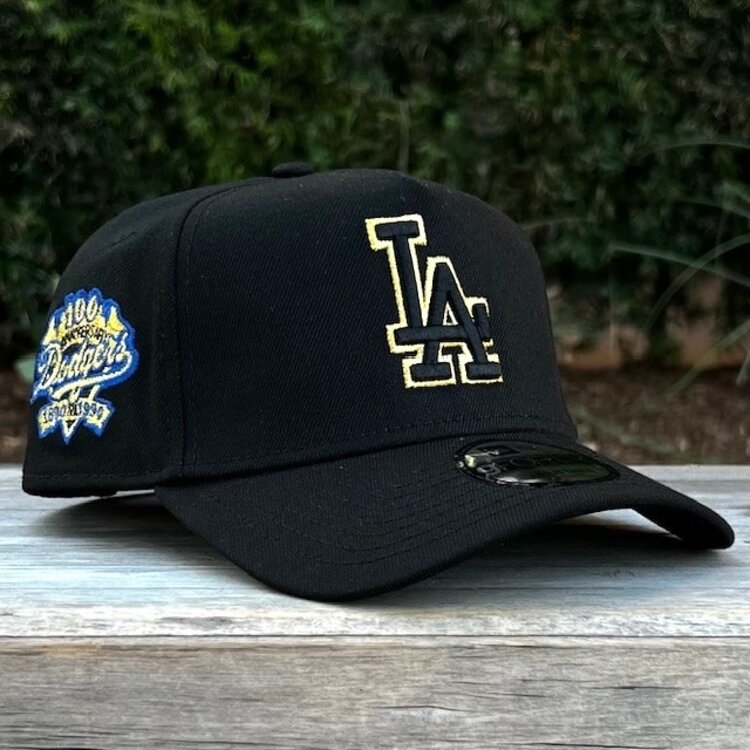New Era LA Dodgers Black Metallic Gold 100th Anniv 940 A-Frame