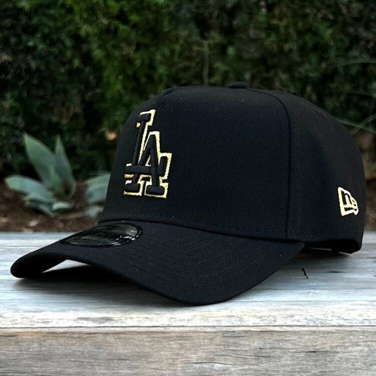 New Era LA Dodgers Black Metallic Gold 100th Anniv 940 A-Frame