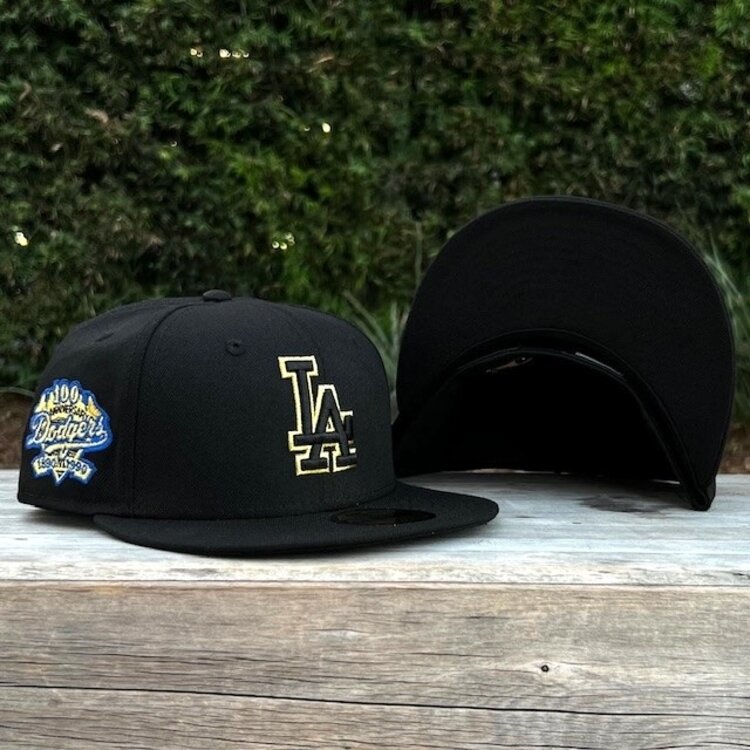 New Era LA Black Metallic Gold Outline 100th Anniv