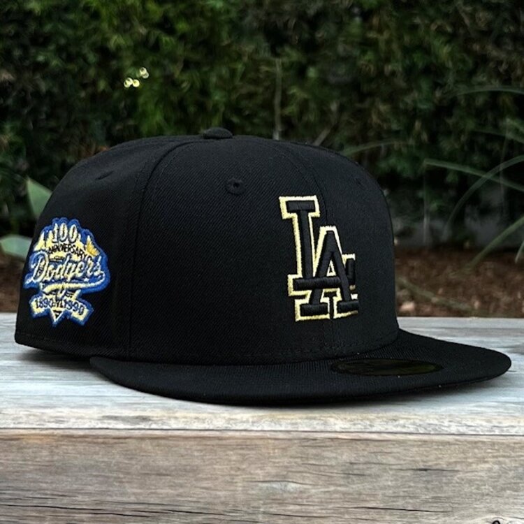New Era LA Black Metallic Gold Outline 100th Anniv