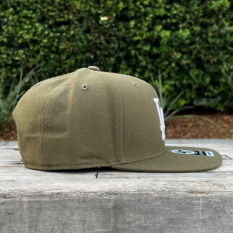 47 Brand LA Dodgers Sure Shot Captain Olive White Snapback