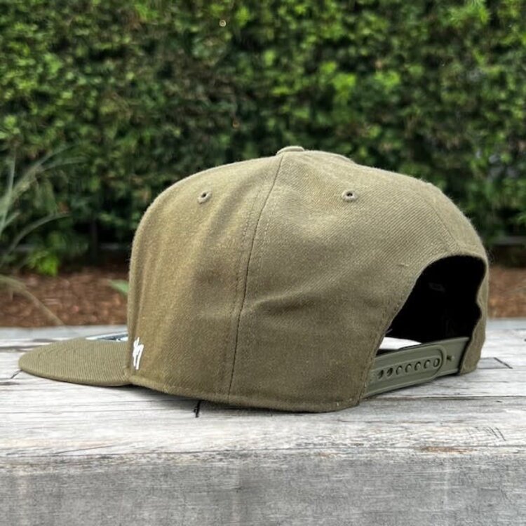 47 Brand LA Dodgers Sure Shot Captain Olive White Snapback