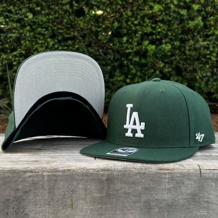 47 Brand LA Dodgers Sure Shot Captain Dark Green Snapback