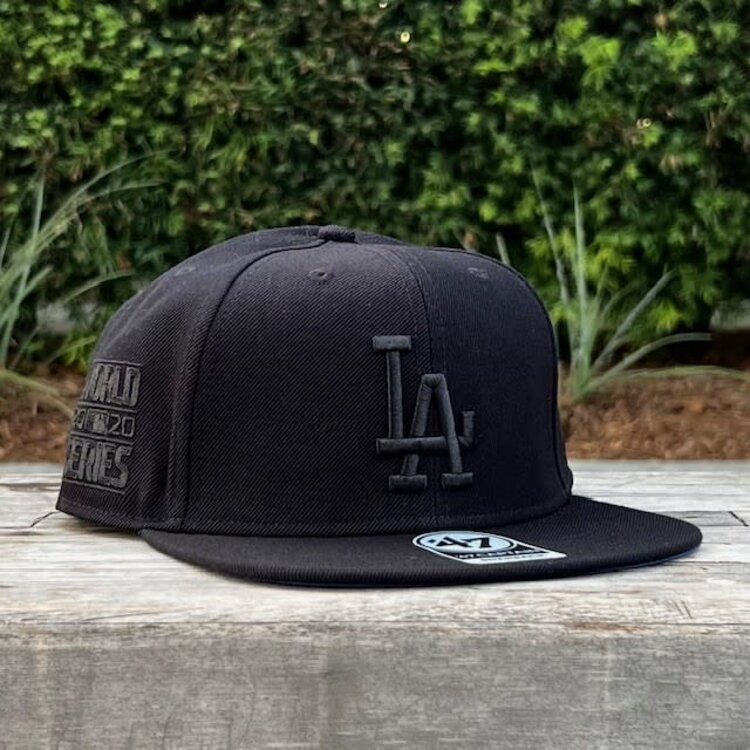 47 Brand LA Dodgers Sure Shot Captain Black Black 2020 World Series Snapback