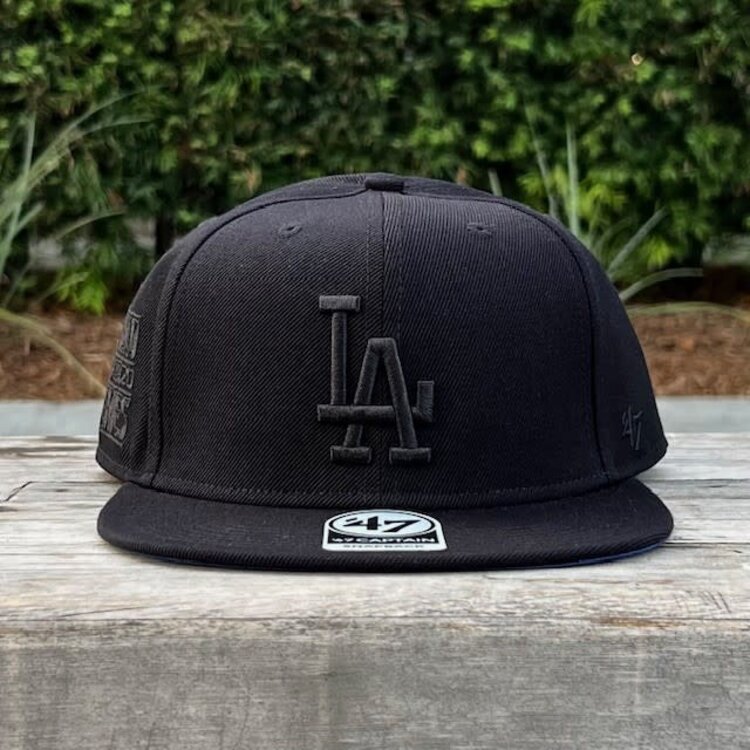 47 Brand LA Dodgers Sure Shot Captain Black Black 2020 World Series Snapback