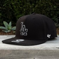 47 Brand LA Dodgers Sure Shot Captain Black Black White Snapback