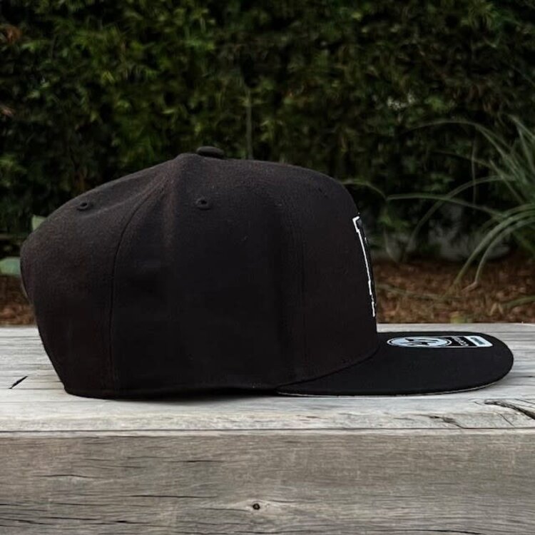 47 Brand LA Dodgers Sure Shot Captain Black Black White Snapback