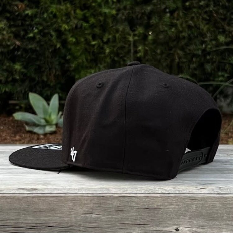 47 Brand LA Dodgers Sure Shot Captain Black Black White Snapback
