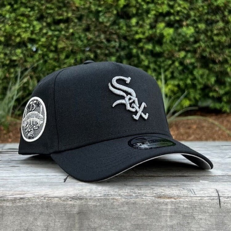 New Era White Sox Black Gray Metallic 75 Years Comiskey Park 940 A-Frame