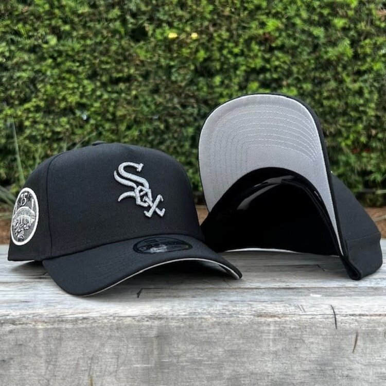 New Era White Sox Black Gray Metallic 75 Years Comiskey Park 940 A-Frame