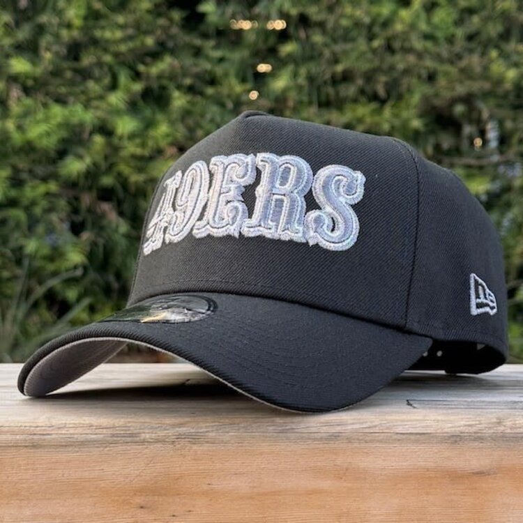 New Era 49ers Retro Black Gray Metallic Pro Bowl 940 A-Frame