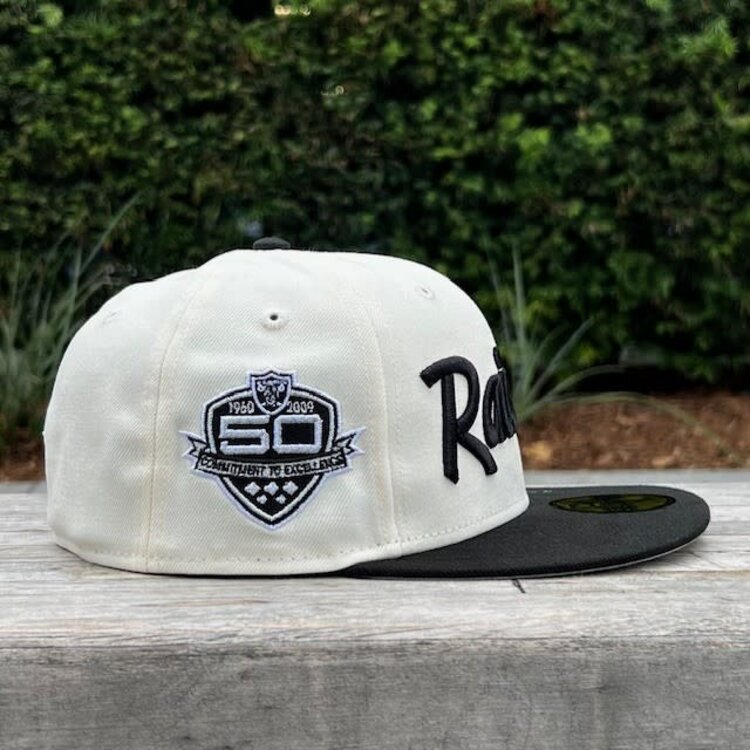 New Era Raiders Script Ivory/Black 50 Years