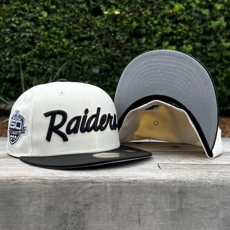 New Era Raiders Script Ivory/Black 50 Years