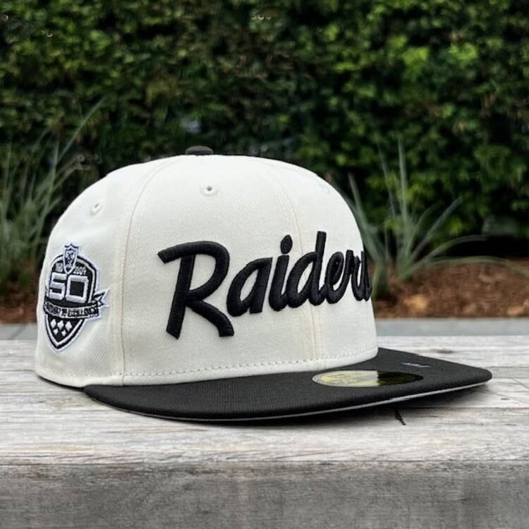 New Era Raiders Script Ivory/Black 50 Years