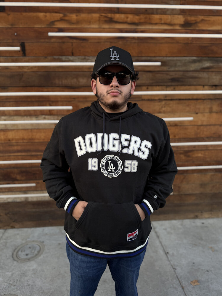 New Era LA Dodgers NE Men's Throwback Black MLB 1958 Pullover Hoodie