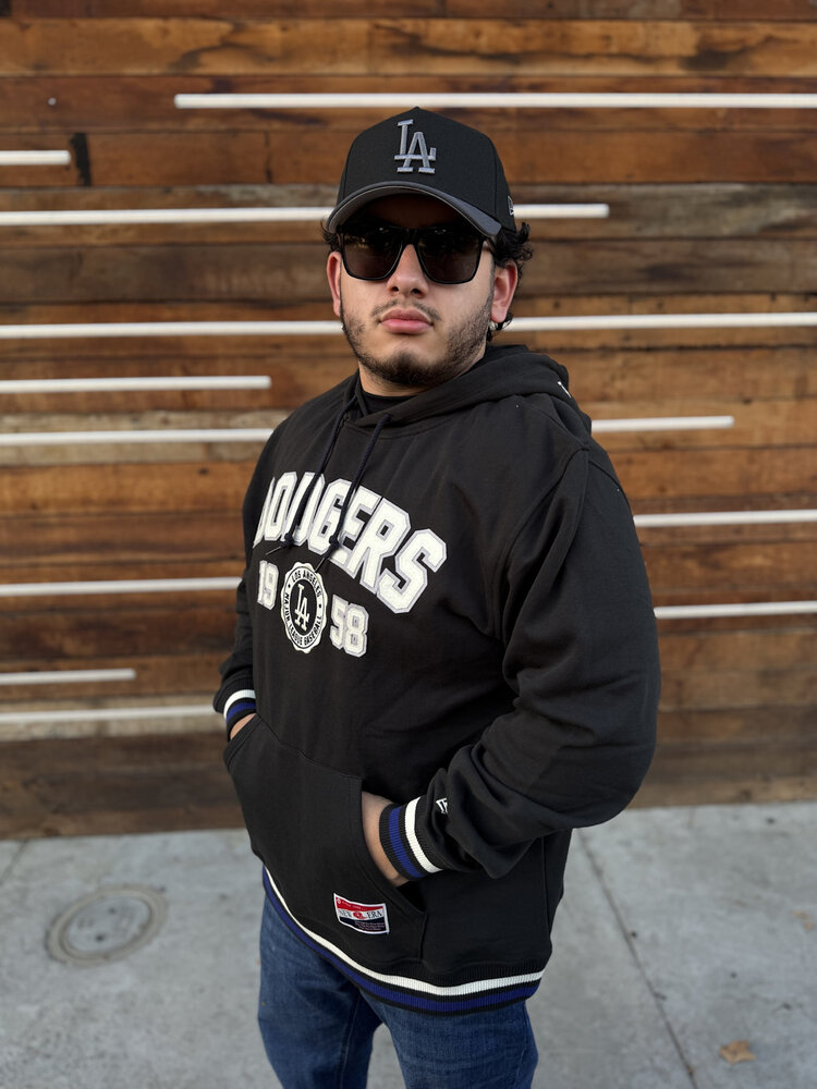 New Era LA Dodgers NE Men's Throwback Black MLB 1958 Pullover Hoodie