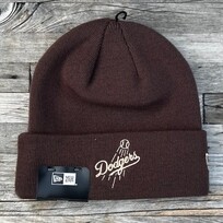 New Era LA Dodgers New Era Dark Brown Shooting Ball Cuffed Knit