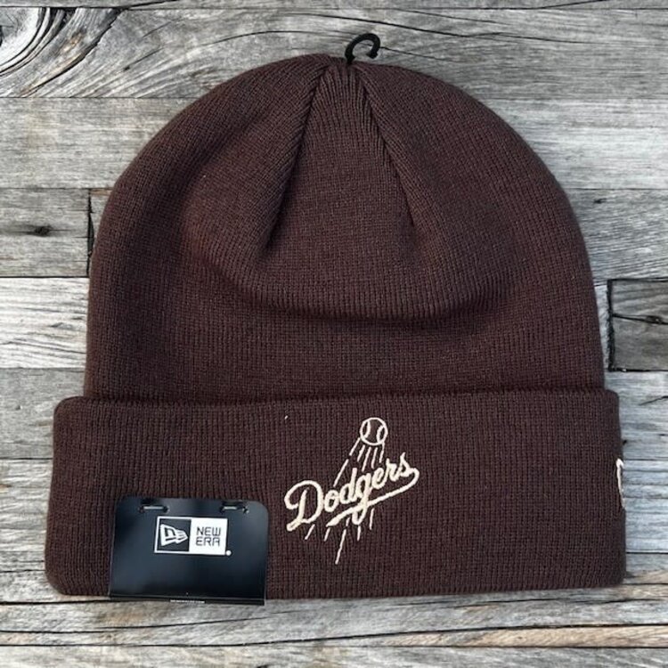 New Era LA Dodgers New Era Dark Brown Shooting Ball Cuffed Knit