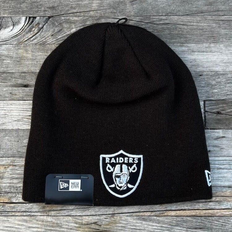 New Era Raiders New Era Black Cuffless Beanie Knit