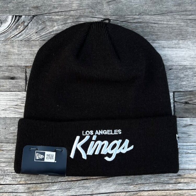 New Era LA Kings New Era Script Black White Cuffed Knit