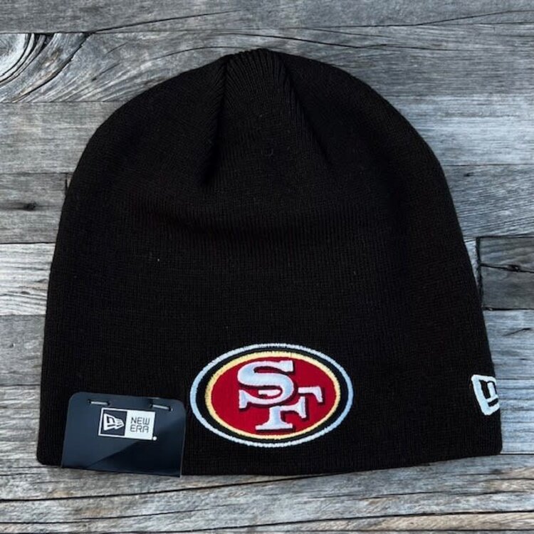 New Era 49ers New Era Black Cuffless Beanie Knit