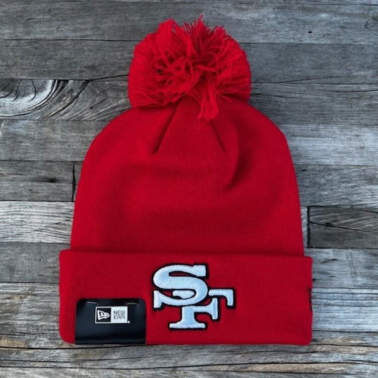 New Era 49ers New Era Red 2-Hit Elemental Cuffed Pom Knit