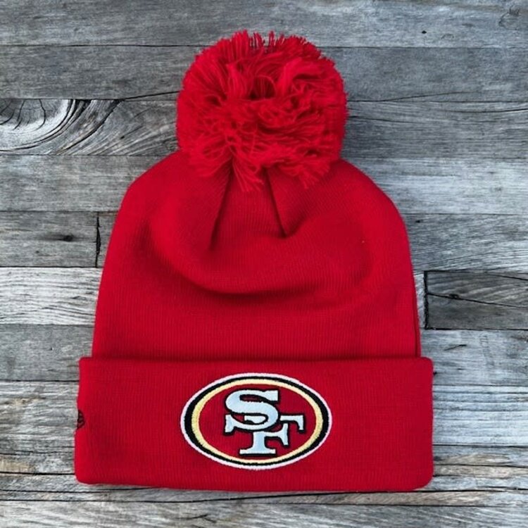 New Era 49ers New Era Red 2-Hit Elemental Cuffed Pom Knit