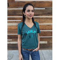 Majestic Eagles W Tonal Shine V-Neck