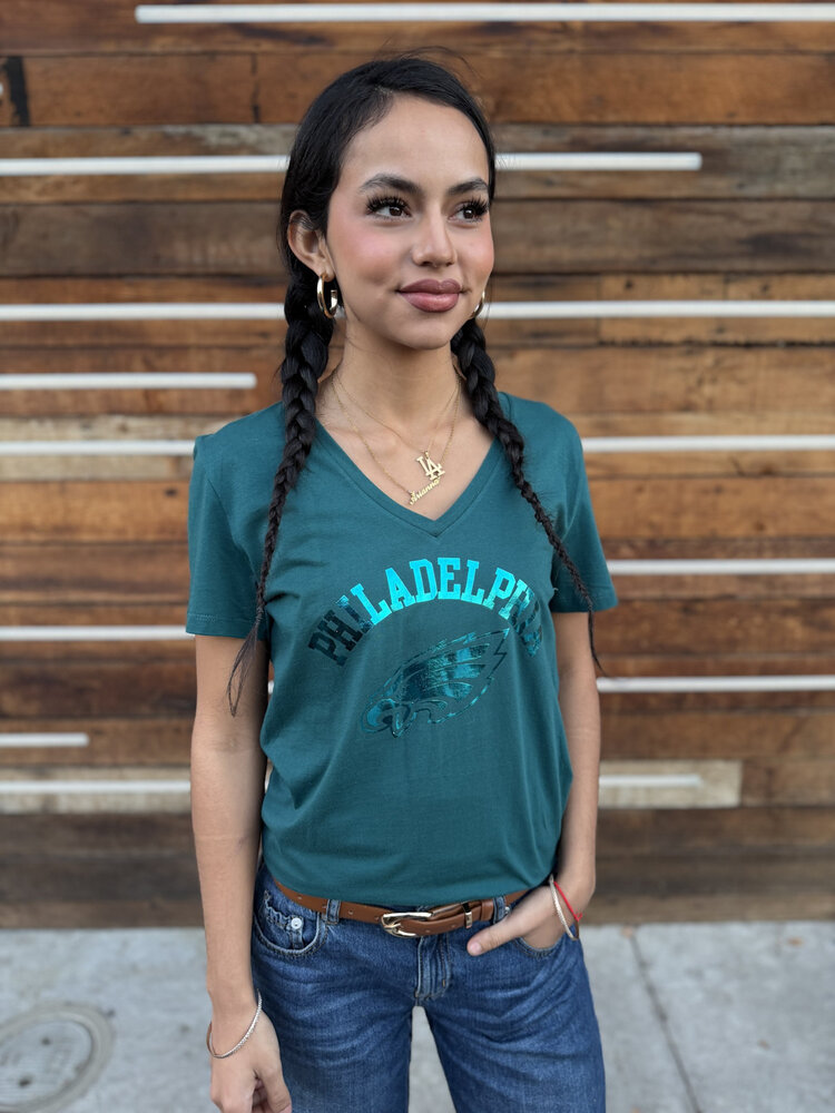 Majestic Eagles W Tonal Shine V-Neck