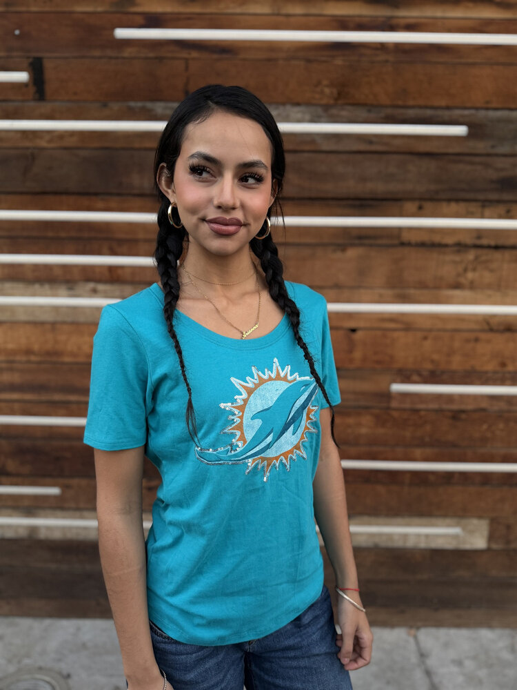 47 Brand Dolphins W '47 Lux Sequins Runback Scoop