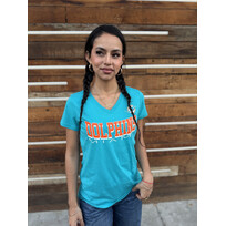 G-III Miami Dolphins Women's G-III Strategy V-Neck Tee