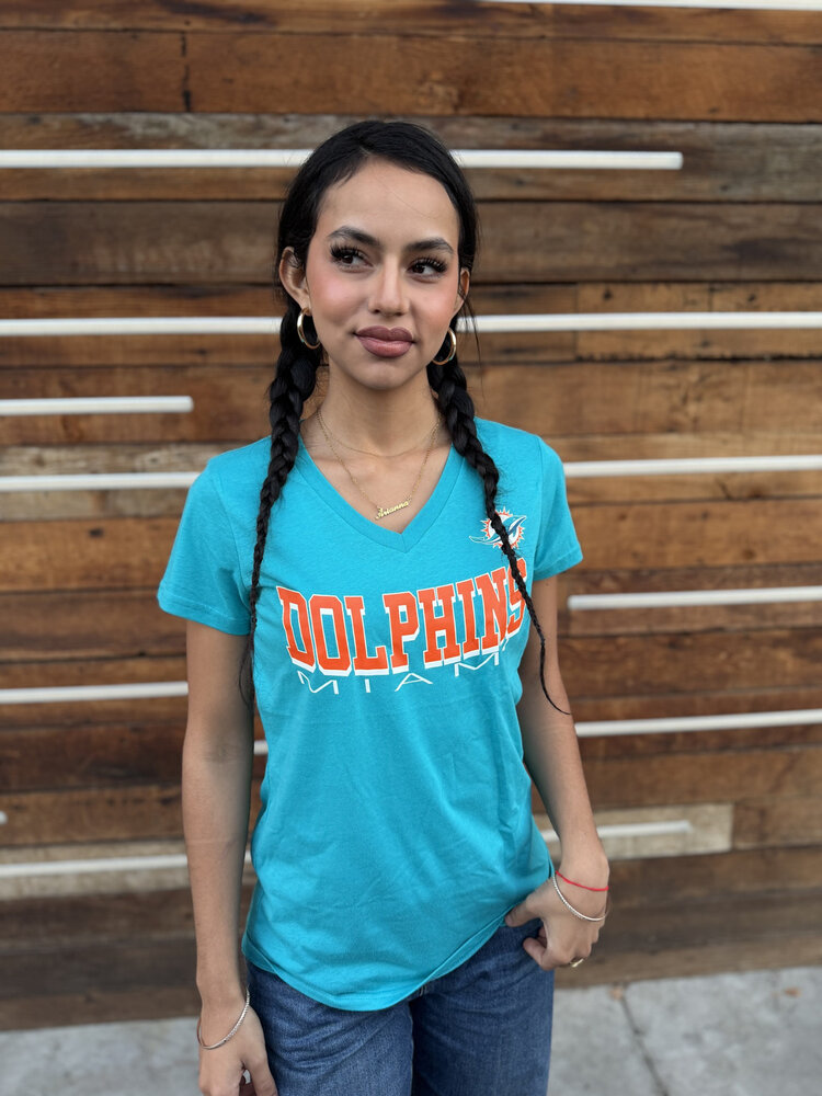 G-III Miami Dolphins Women's G-III Strategy V-Neck Tee